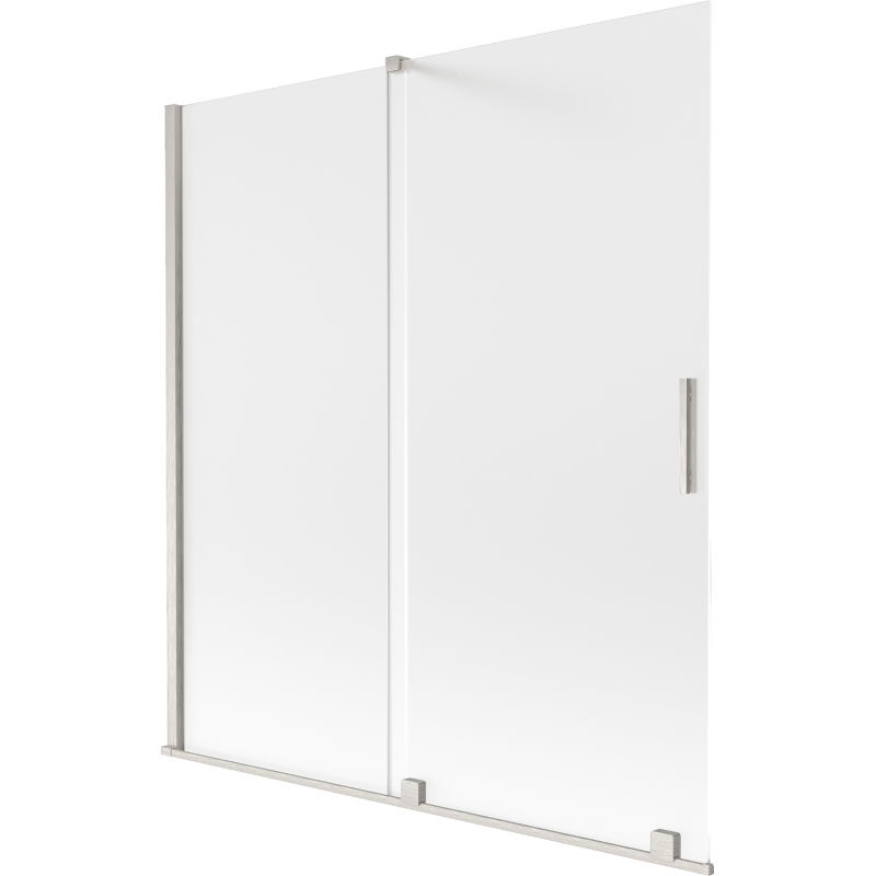 Paroi de baignoire coulissante 2 panneaux Mexen Velar 150 x 150 cm, givrée, nickel brossé - 896-150-000-31-97