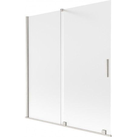 Mexen Velar paroi de douche à 2 volets coulissante 150 x 150 cm, givrée, nickel brossé - 896-150-000-31-97