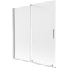 Mexen Velar paroi de douche à 2 volets coulissante 150 x 150 cm, givrée, nickel brossé - 896-150-000-31-97