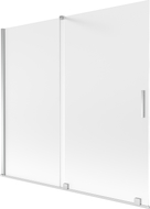 Mexen Velar paroi de baignoire 2 panneaux coulissants 170 x 150 cm, givre, chrome - 896-170-000-31-01
