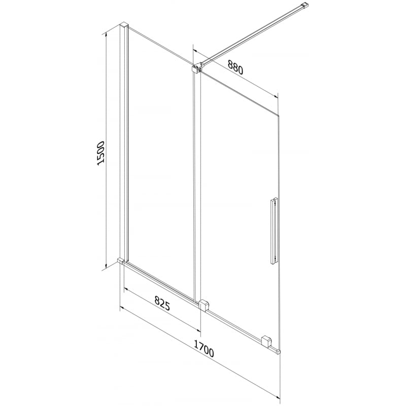 Mexen Velar paroi de baignoire 2 panneaux coulissants 170 x 150 cm, givre, chrome - 896-170-000-31-01