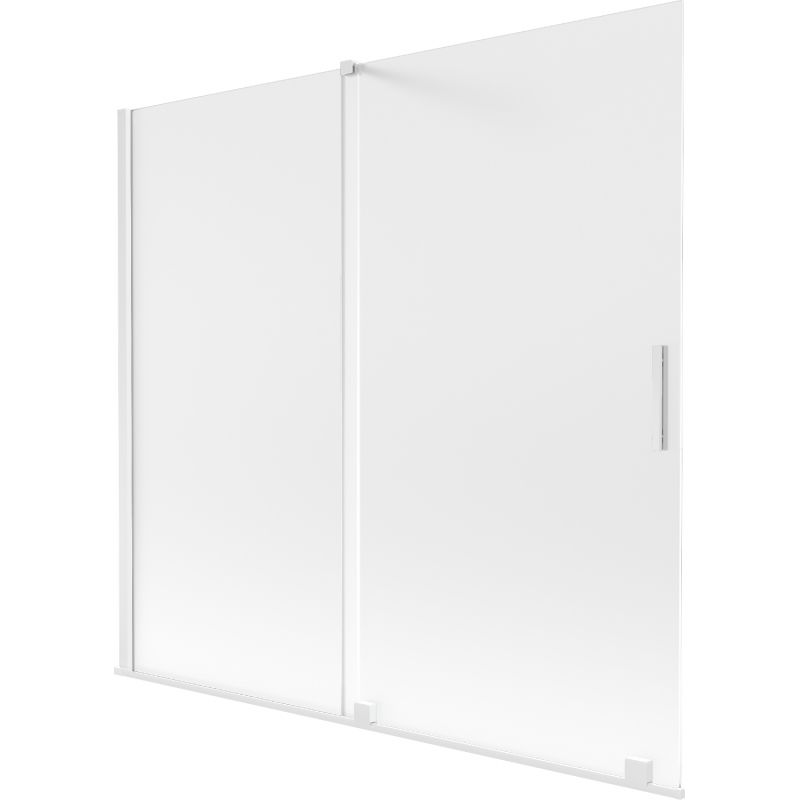 Paroi de bain coulissante à 2 vantaux Mexen Velar 170 x 150 cm, givrée, blanche - 896-170-000-31-20