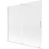 Mexen Velar paroi de baignoire à 2 volets coulissants 170 x 150 cm, dépoli, blanc - 896-170-000-31-20
