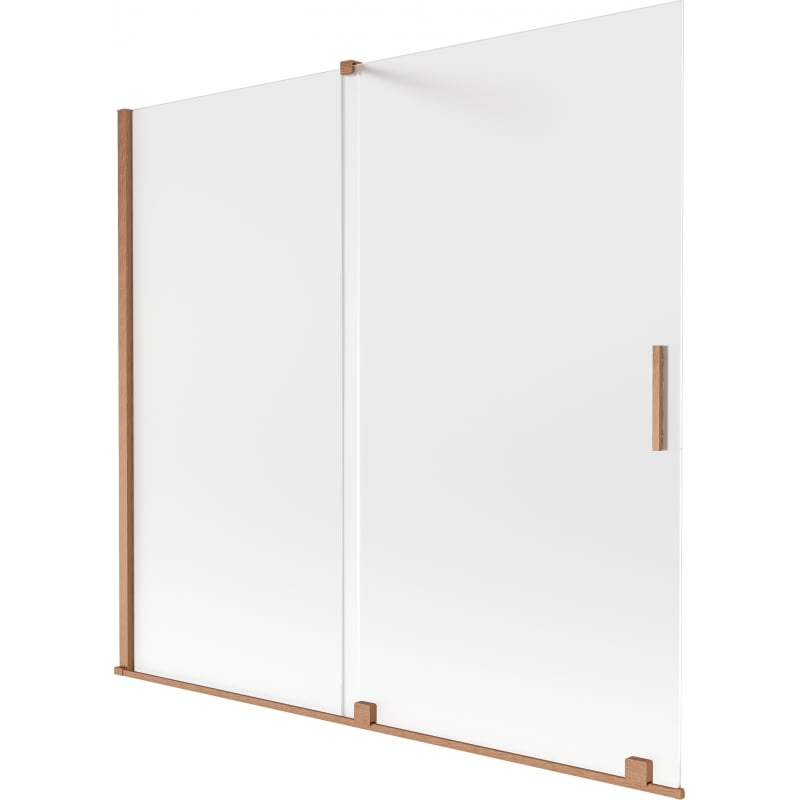 Mexen Velar pare-douche à deux panneaux coulissants 170 x 150 cm, givre, cuivre brossé - 896-170-000-31-65