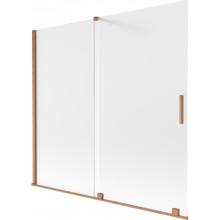 Mexen Velar pare-douche à deux panneaux coulissants 170 x 150 cm, givre, cuivre brossé - 896-170-000-31-65