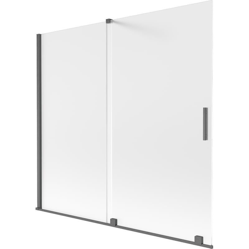 Mexen Velar pare-douche à 2 vantaux coulissants 170 x 150 cm, givre, gris canon brossé - 896-170-000-31-66