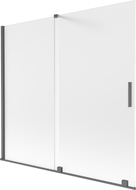 Mexen Velar paroi de baignoire 2 panneaux coulissants 170 x 150 cm, dépoli, gris canon brossé - 896-170-000-31-66
