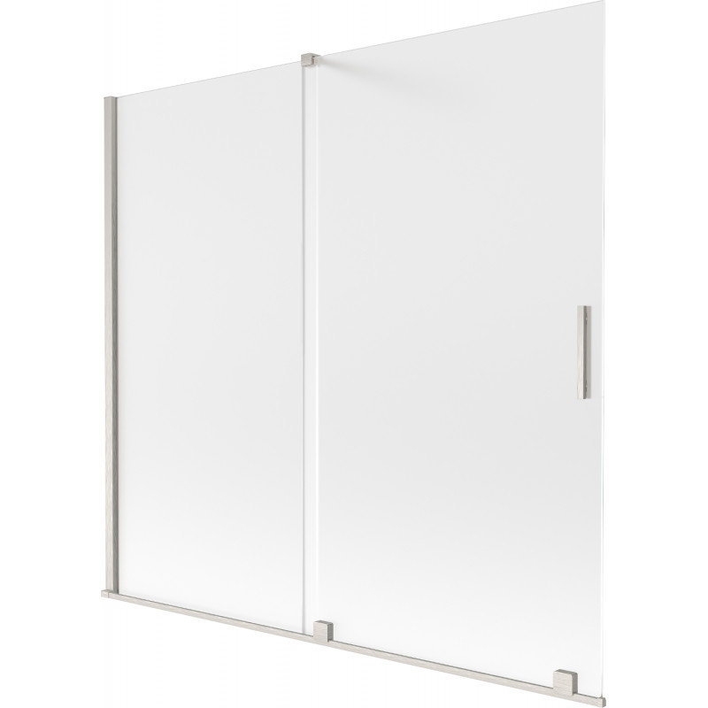 Mexen Velar paroi de baignoire à 2 battants coulissants 170 x 150 cm, givre, nickel brossé - 896-170-000-31-97