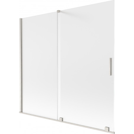 Mexen Velar paroi de baignoire à 2 battants coulissants 170 x 150 cm, givre, nickel brossé - 896-170-000-31-97