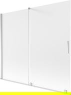 Mexen Velar paroi de baignoire coulissante à 2 volets 180 x 150 cm, givre, chrome - 896-180-000-31-01