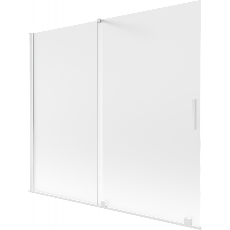Mexen Velar paroi de baignoire coulissante à 2 volets 180 x 150 cm, givré, blanc - 896-180-000-31-20