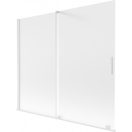 Mexen Velar paroi de baignoire coulissante à 2 volets 180 x 150 cm, givré, blanc - 896-180-000-31-20