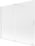 Mexen Velar paroi de baignoire coulissante à 2 volets 180 x 150 cm, givré, blanc - 896-180-000-31-20