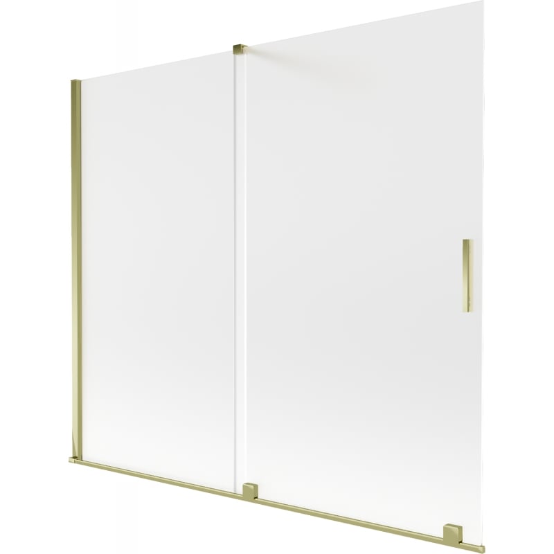 Mexen Velar paroi de baignoire 2 volets coulissants 180 x 150 cm, givré, doré - 896-180-000-31-50