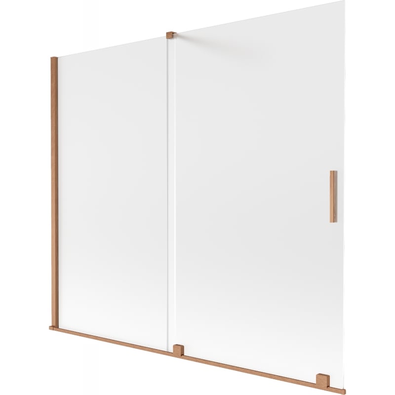 Mexen Velar paroi de baignoire à 2 volets coulissants 180 x 150 cm, givré, cuivre brossé - 896-180-000-31-65