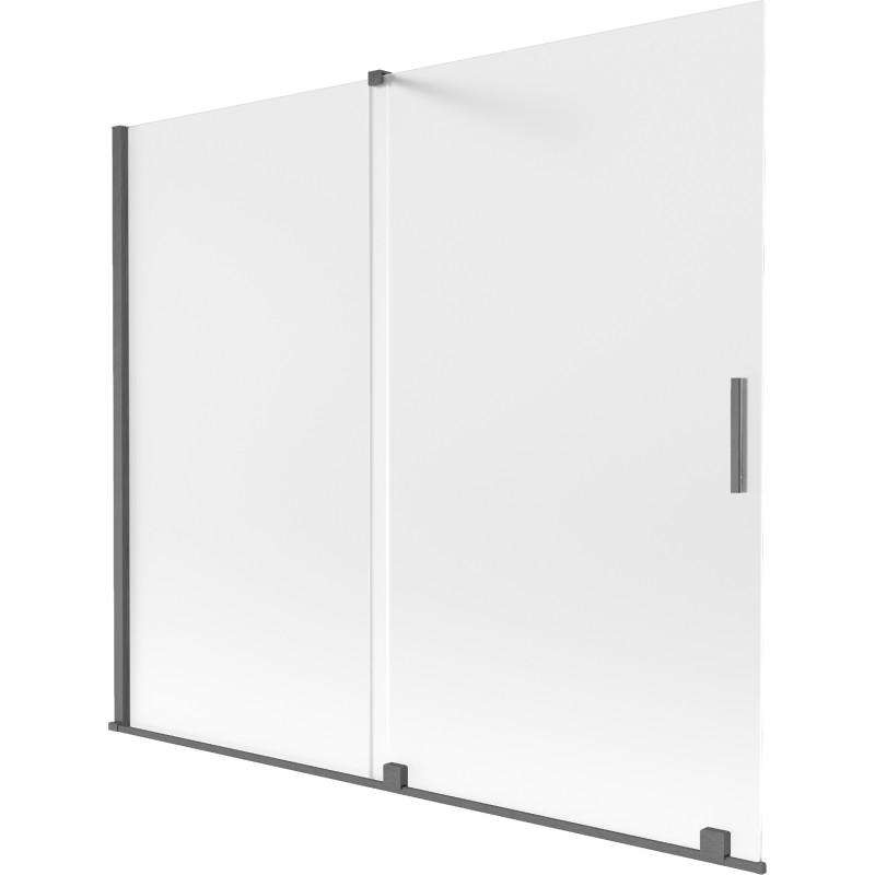 Mexen Velar paroi de baignoire à 2 volets coulissante 180 x 150 cm, givré, gris fusil brossé - 896-180-000-31-66