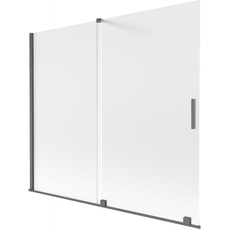 Mexen Velar paroi de baignoire coulissante à 2 panneaux 180 x 150 cm, givré, gris canon brossé - 896-180-000-31-66