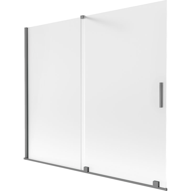 Mexen Velar paroi de baignoire 2 volets coulissants 180 x 150 cm, givre, métal sombre - 896-180-000-31-95