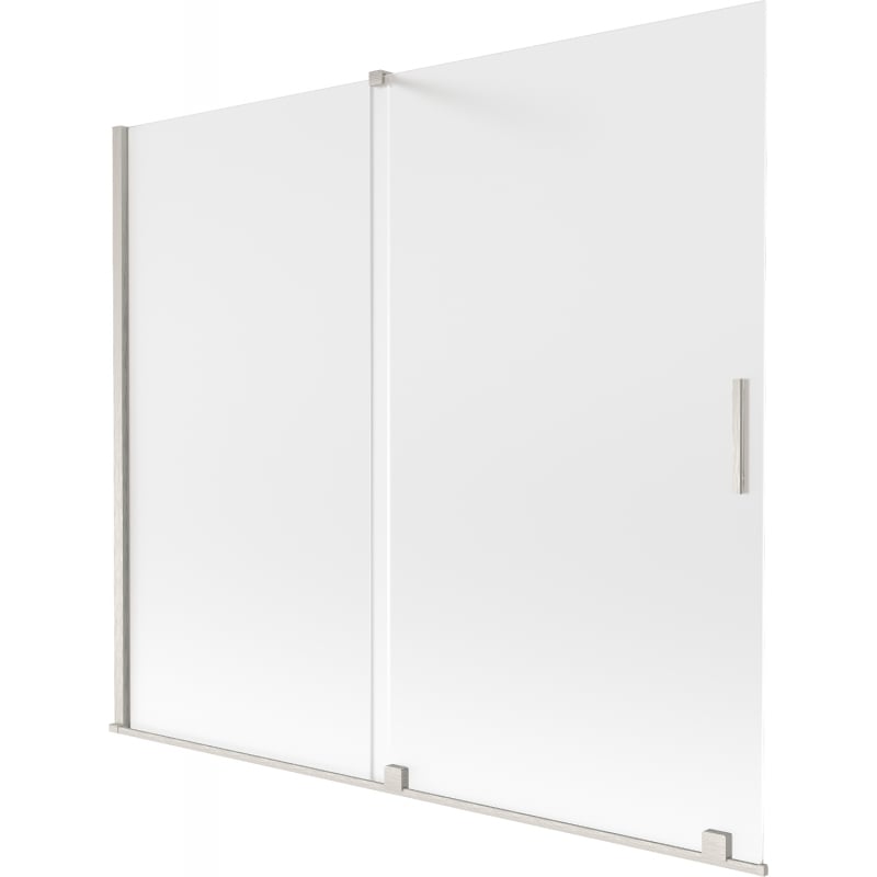 Mexen Velar pare-douche de bain coulissant à 2 panneaux 180 x 150 cm, dépoli, nickel brossé - 896-180-000-31-97