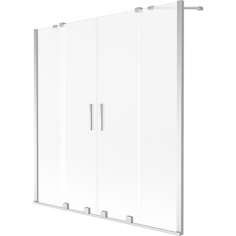 Mexen Velar Duo pare-baignoire coulissant à 2 volets 150 x 150 cm, givre, chrome - 896-150-000-32-01