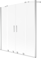 Mexen Velar Duo paroi de baignoire 2 volets coulissante 150 x 150 cm, givré, chrome - 896-150-000-32-01