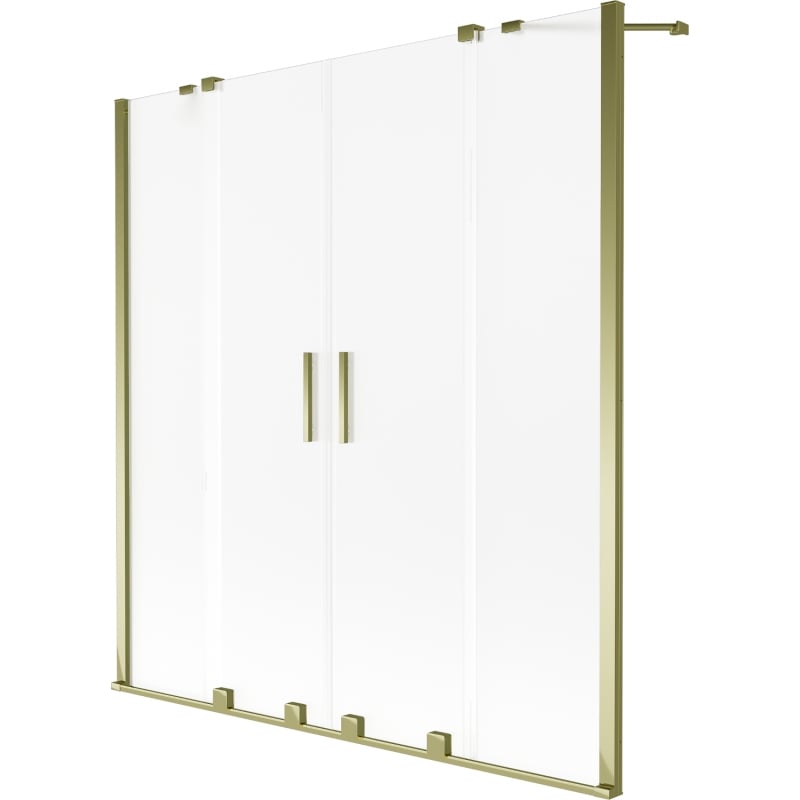 Mexen Velar Duo pare-baignoire 2 volets coulissants 150 x 150 cm, givré, doré - 896-150-000-32-50