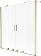 Mexen Velar Duo paravent de baignoire coulissant à 2 panneaux 150 x 150 cm, givré, or brossé - 896-150-000-32-55