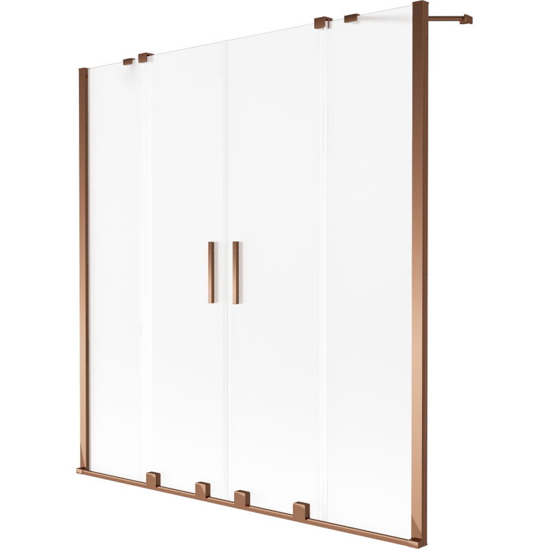 Mexen Velar Duo paravent de baignoire coulissant à 2 vantaux 150 x 150 cm, sablé, or rose - 896-150-000-32-60