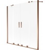 Mexen Velar Duo paroi de baignoire 2 battants coulissants 150 x 150 cm, givré, or rose - 896-150-000-32-60