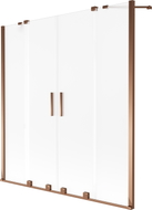 Mexen Velar Duo paroi de baignoire 2 battants coulissants 150 x 150 cm, givré, or rose - 896-150-000-32-60