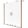 Mexen Velar Duo paravent de baignoire à 2 panneaux coulissants 150 x 150 cm, givré, cuivre brossé - 896-150-000-32-65