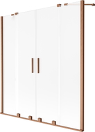 Mexen Velar Duo paravent de baignoire à 2 panneaux coulissants 150 x 150 cm, givré, cuivre brossé - 896-150-000-32-65