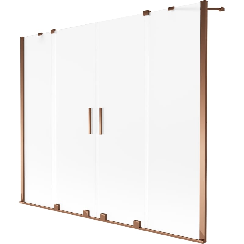 Mexen Velar Duo paroi de baignoire à 2 battants coulissants 180 x 150 cm, givré, or rose - 896-180-000-32-60