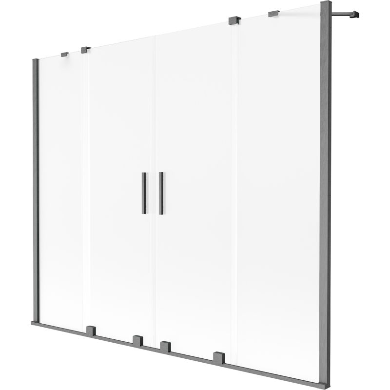 Mexen Velar Duo écran de baignoire coulissant à 2 volets 180 x 150 cm, givré, gun gray brossé - 896-180-000-32-66