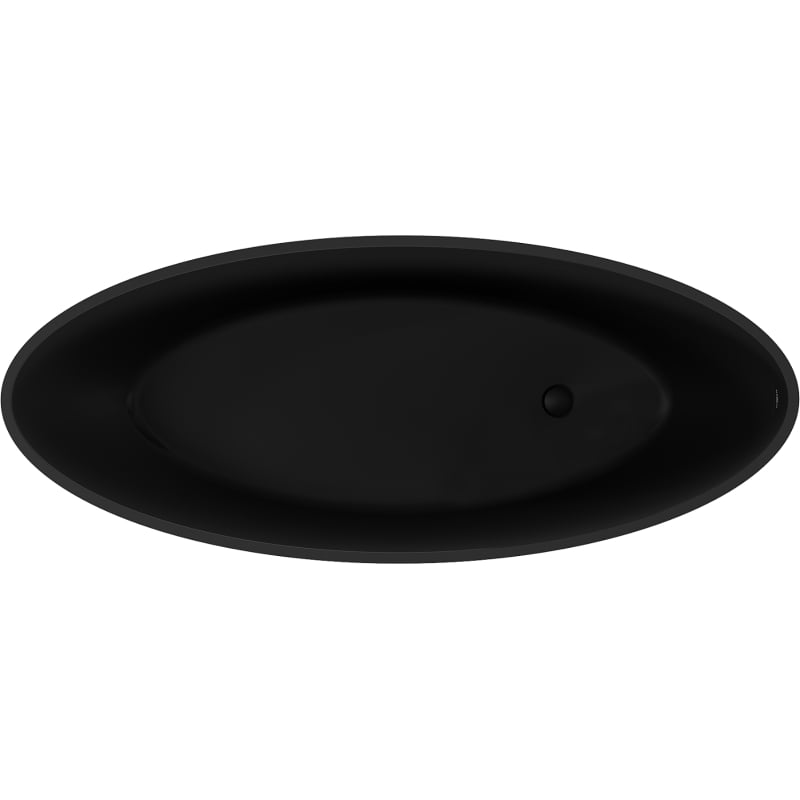 Mexen Prato baignoire autoportante en conglomérat 170 x 70 cm, noir mat - 57251707070