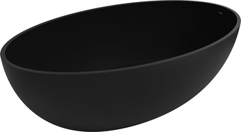 Mexen Prato bain autoportante en conglomérat 170 x 100 cm, noir mat - 57251701070