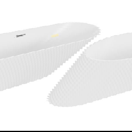 Mexen Paola baignoire autoportante rainurée 170 x 80 cm, blanc mat, trop-plein doré - 52721708001-50