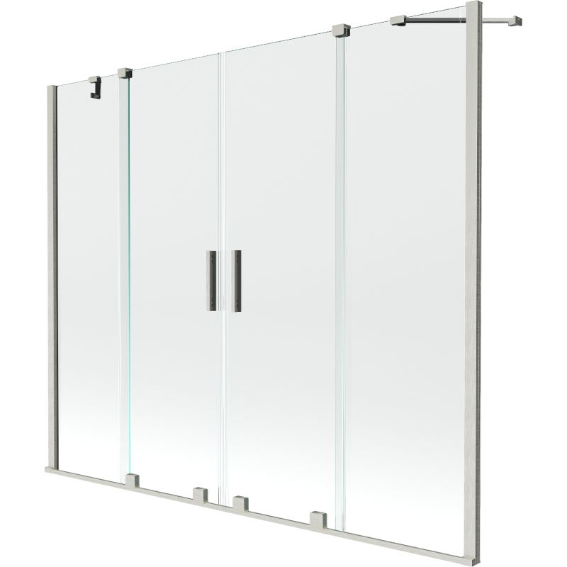 Paroi de baignoire coulissante Mexen Velar Duo 2 volets 180 x 150 cm, transparent, nickel brossé - 896-180-000-02-97