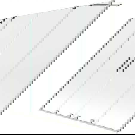 Paroi de baignoire coulissante Mexen Velar Duo 2 volets 180 x 150 cm, transparent, nickel brossé - 896-180-000-02-97