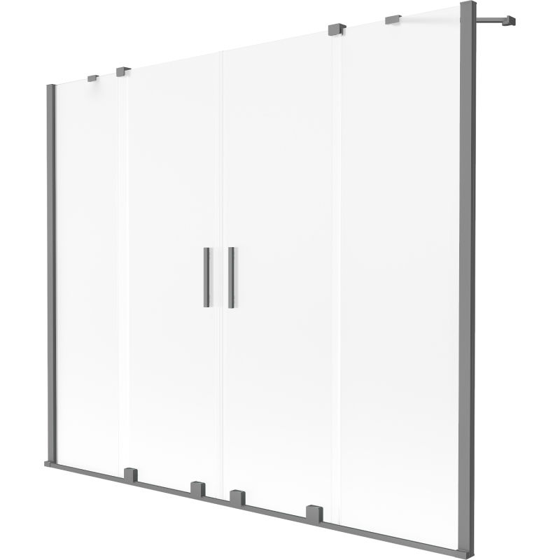Mexen Velar Duo paroi de baignoire 2 volets coulissants 180 x 150 cm, givré, gun metal - 896-180-000-32-95