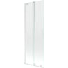Mexen Velar L paroi de baignoire à 2 panneaux coulissants 70 x 150 cm, transparent, blanc - 896-070-003-01-20