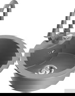 Mexen Diego évier en granit 1 bac avec robinet de cuisine Elia, gris - 6512-71-670101-71