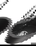 Mexen Diego évier en granit à 1 bac avec robinet de cuisine Elia, noir moucheté - 6512-76-670101-00