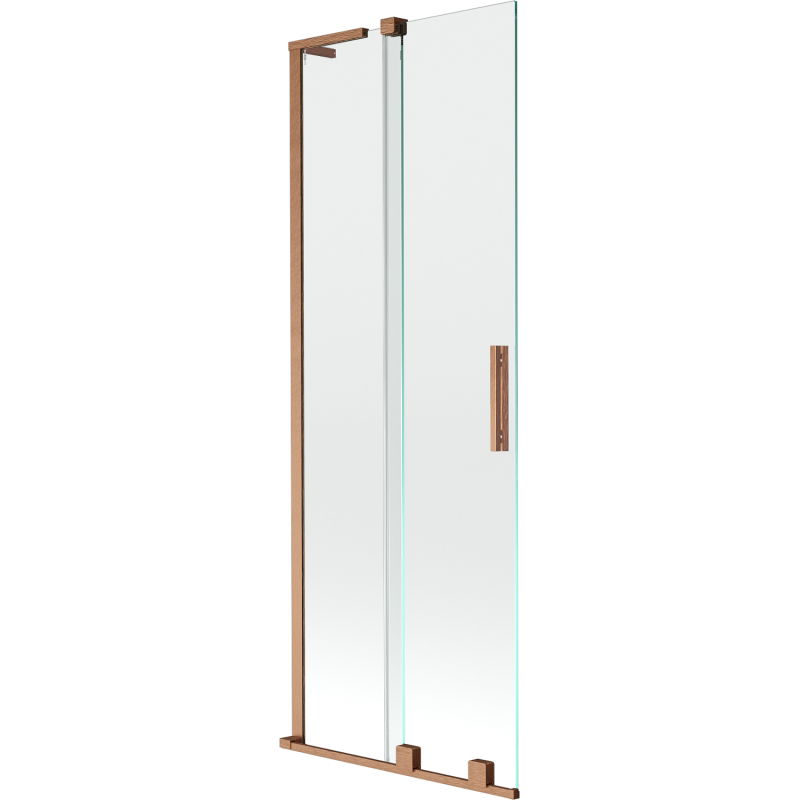 Mexen Velar L paravent de baignoire coulissant à 2 volets 70 x 150 cm, transparent, cuivre brossé - 896-070-003-01-65