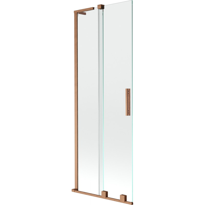 Mexen Velar L paroi de douche à 2 volets coulissants 70 x 150 cm, transparent, cuivre brossé - 896-070-003-01-65