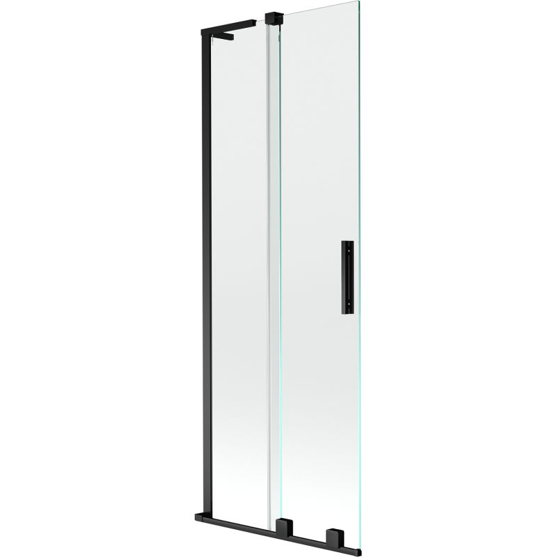 Mexen Velar L paroi de baignoire 2 volets coulissante 70 x 150 cm, transparent, noir - 896-070-003-01-70