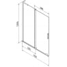 Mexen Velar L paroi de baignoire 2 volets coulissants 70 x 150 cm, transparent, gun metal - 896-070-003-01-95