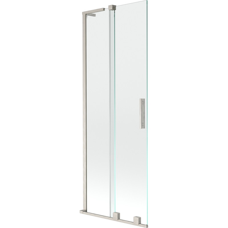 Mexen Velar L paroi de baignoire à 2 panneaux coulissants 70 x 150 cm, transparent, nickel brossé - 896-070-003-01-97