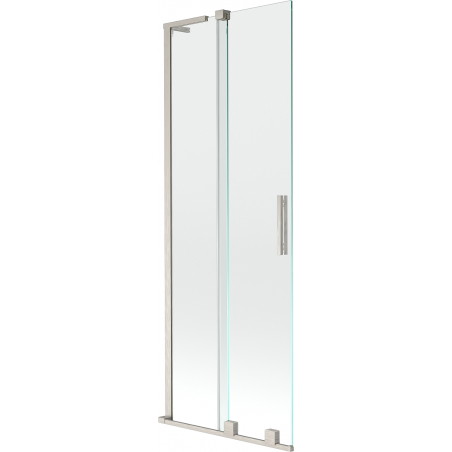 Mexen Velar L paroi de baignoire à 2 panneaux coulissants 70 x 150 cm, transparent, nickel brossé - 896-070-003-01-97