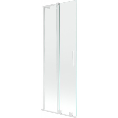 Mexen Velar L paroi de baignoire à 2 volets coulissants 75 x 150 cm, transparent, blanc - 896-075-003-01-20